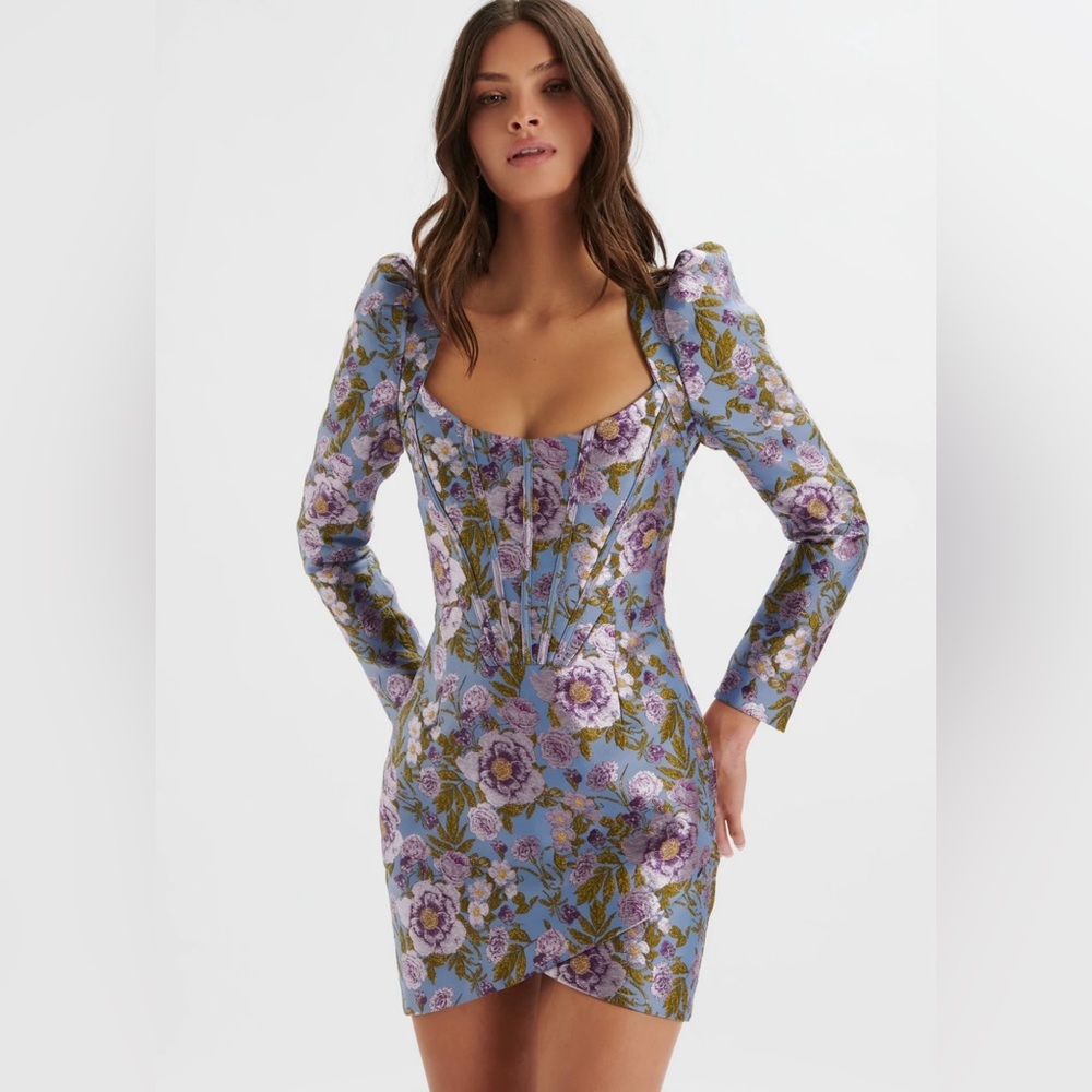 Lavish Alice Floral Jacquard Dress Size 4 New with Tags
